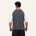Rival Oversized Tee Charcoal x White - back