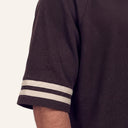 Lounge Oversized Tee - Brown - Sleeve Detail