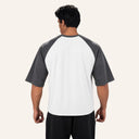 Rival Oversized Tee White x Grey - back