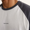 Rival Oversized Tee White x Grey - logo detail