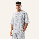 Terrain Camo Oversized Tee Light Grey - angled front