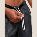 Tidal Marble Swim Shorts Black - waistband detail