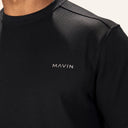 Lounge Ribbed Tee Black logo detail