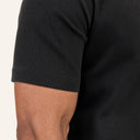 Lounge Ribbed Tee Black sleeve detail