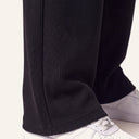 Lounge Ribbed Pants Black hem detail