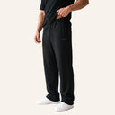 Lounge Ribbed Pants Black three-quarter
