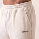 Lounge Ribbed Pants White logo detail