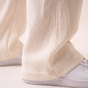 Lounge Ribbed Pants White hem detail