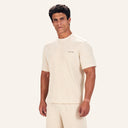 Lounge Ribbed Tee White three-quarter