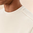 Lounge Ribbed Tee White collar detail