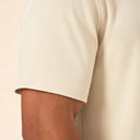 Lounge Ribbed Tee White sleeve detail