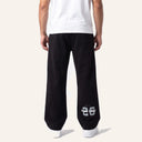 Varsity Wide-Leg Sweatpants Black back