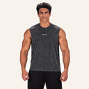 Washed Oversize Tank Stone Black - front