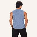 Washed Oversize Tank Stone Blue - back