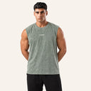 Washed Oversize Tank Stone Olive - front