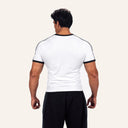 Contour Stripe Slim Tee White x Black - back