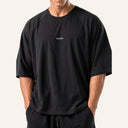 Rival Oversized Tee - Black - Front Close-up