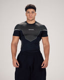 Stealth Compression Tee Black x White angled side